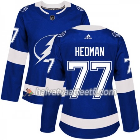 Naisten NHL Tampa Bay Lightning Pelipaita Victor Hedman 77 Adidas 2017-2018 Sininen Authentic
